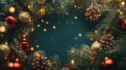 Wall Mural - Christmas background with copy space