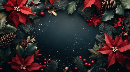 Wall Mural - Christmas background with copy space
