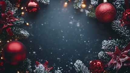 Wall Mural - Christmas background with copy space