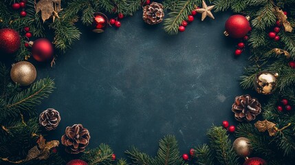 Wall Mural - christmas background with copy space