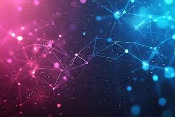 Poster - Quantum computer technology banner design template concept, gravitational wave. Deep learning image stock. Big data algorithms illustration for business, science, and technology.