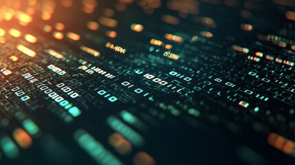 Poster - Stock image of digital technology banner with green and blue texture.