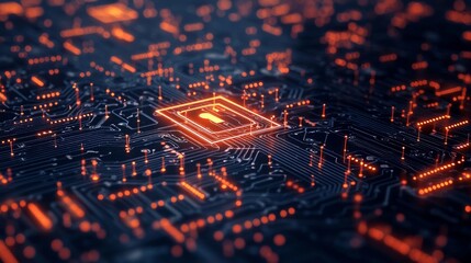 Poster - On circuit boards, cyber security locks protect digital data