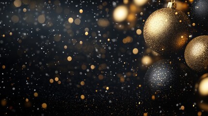 Wall Mural - premium christmas background with copy space. black and gold christmas banner