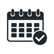 © sumonbrandbd - Calendar with checkmark black silhouette vector icon design
