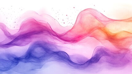 Canvas Print - Abstract watercolor background with violet and pink fluid shapes