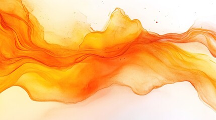 Wall Mural - Abstract watercolor background with yellow and orange fluid shapes