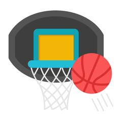 Wall Mural - Basketball hoop icon in editable style

