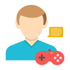 Canvas Print - A colored design icon of a game developer.

