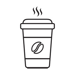 Paper coffee cup icon. Hot coffee cup icon.