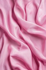 Smooth pink fabric displays gentle folds and textures, offering a sense of elegance and softness in the image.