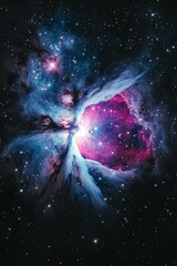 Wall Mural - a stunning view of a vibrant nebula illuminated by distant stars in the vastness of space