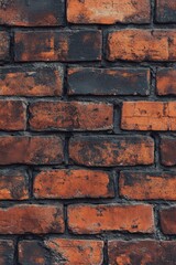 Poster - Textured brick wall with a mix of red and white bricks in a rustic design