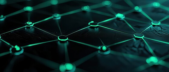 Poster - Abstract network structure with glowing nodes and connections on a dark background.