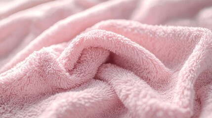 Wall Mural - Soft pink towel. Pink cotton fabric towel texture