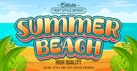Poster - Editable text style effect - Summer Beach text style theme.