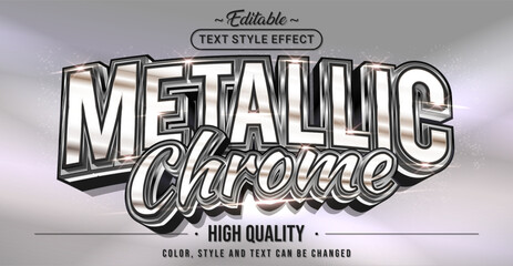 Aufkleber - Editable text style effect - Metallic Chrome text style theme.