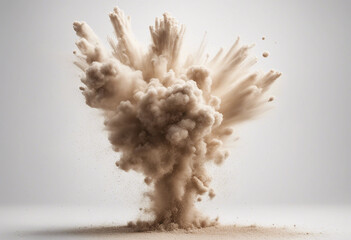 Wall Mural - Beige color powder pulver explosion isolated on white or transparent