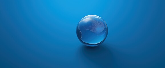 Wall Mural - a glass ball on a blue background