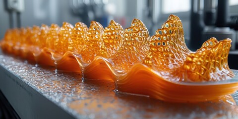 Poster - Close-up of a 3D Printed Honeycomb-Patterned Object