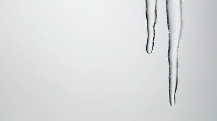 Wall Mural -   Icicles on building side against white wall and sky
