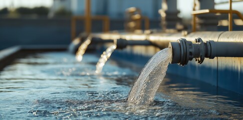 Wall Mural - a water pipe with water coming out of it