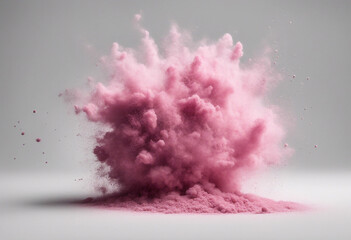 Wall Mural - pink powder pulver explosion isolated on white or transparent