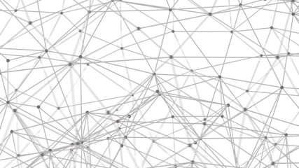 Aufkleber - Minimalist futuristic background. Abstract plexus network animation. Science or technology video background. Nodes or dots connected by lines.