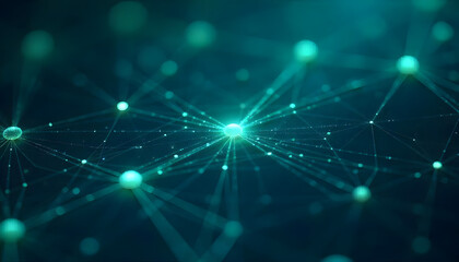 abstract waveform of digital blue particles representing data flow and connectivity in futuristic ne