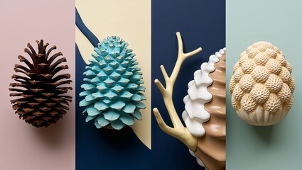 Canvas Print - Pinecone Variations: A Study in Texture and Color