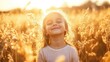 © Fortune228 - A joyful child enjoying the warmth of the sun in a field of grass during a bright summer day