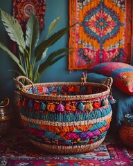 Colorful Basket In The House.