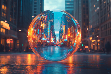 Poster - A stock market bubble building up as investors speculate on overvalued stocks, warning about potential economic consequences. Concept of economics.