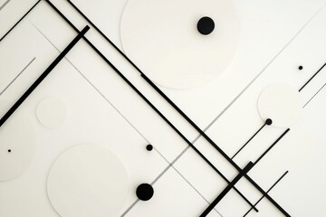 Aufkleber - The artwork presents an arrangement of black diagonal lines intersecting variously sized circles against a light background. Generative AI