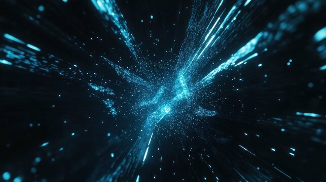Abstract Blue Lights, Digital Art