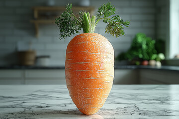 Wall Mural - A carrot isolated on a white background highlights its natural shape and freshness. Concept of vegetable isolated on white.