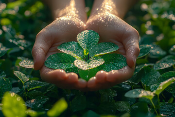 Wall Mural - An investor choosing green bonds to align their portfolio with environmental values, illustrating the personal appeal of sustainable finance. Concept of personal values.