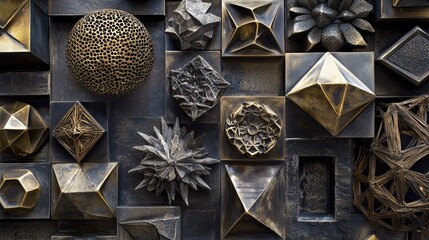 Poster - Abstract Metallic Shapes and Textures for Design Inspiration