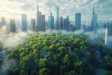 Poster - a government launching a green bond initiative to finance renewable energy projects, representing th