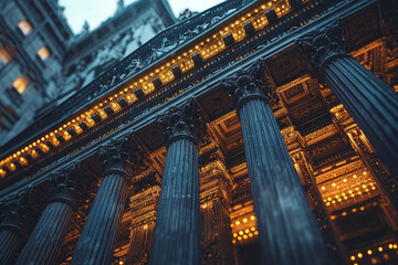 Poster - A financial institution using blockchain to speed up cross-border payments, showcasing blockchain's potential to streamline global finance. Concept of finance.
