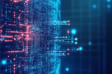 Poster - Neural networks facilitating faster big data queries top view Accelerating data query processes in big data systems futuristic tone Splitcomplementary color scheme