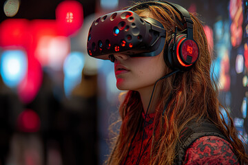 Aufkleber - A company launching a new metaverse platform for gaming, highlighting the role of immersive experiences in the entertainment industry. Concept of gaming.
