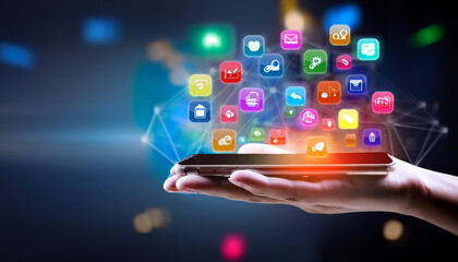 close-up of a cellphone with apps