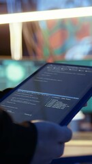 Poster - vertical video hacker using vpn as anonymity tool to mask his online identity while committing data 
