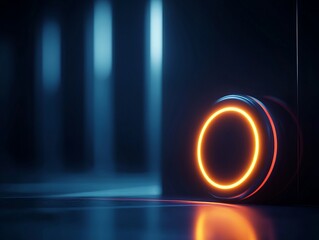 Futuristic glowing circle against a dark backdrop, conveying technology and innovation in a modern digital landscape.