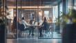 © sungedi - Businesspeople Meeting in a Modern Office Through a Glass Partition