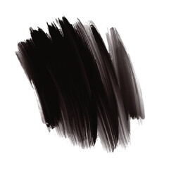 Modern dark black watercolor brush stroke on white background