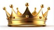 © Caitlin - Lone golden crown against a white backdrop, high-resolution image perfect for graphic design. Elegant royalty symbol and premium quality stock photo for numerous applications.