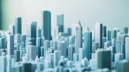 Poster - A bustling cityscape with architects designing skyscrapers using blocks, Blocks arranged for urban planning simulations, Urban development style