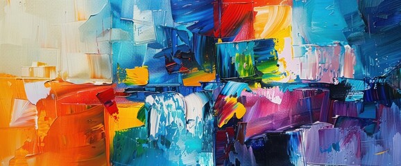 Fototapete - Oil Painting Abstract Layers Background